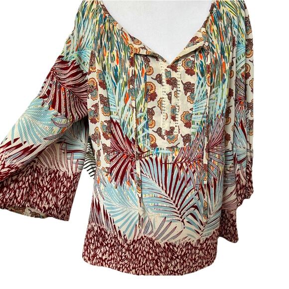 Anthropologie BOHO Peasant Coverup XL Tunic Lightweight Beach Resort Blouse Top - Picture 1 of 12